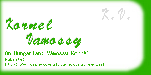 kornel vamossy business card