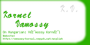 kornel vamossy business card